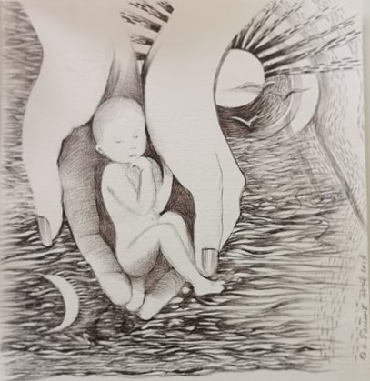 " Je vois le jour " 24x25 cm