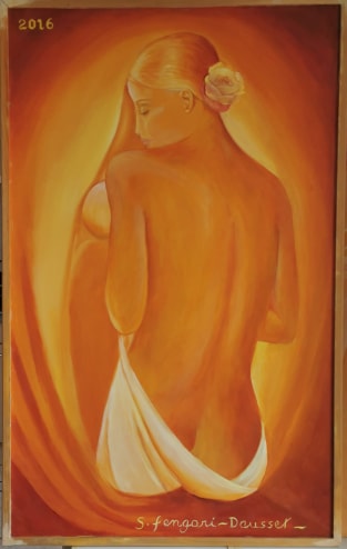 " La fille à la rose " 130x80cm