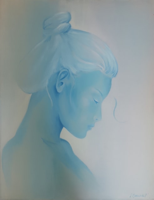 " Femme au chignon " 65x54cm
