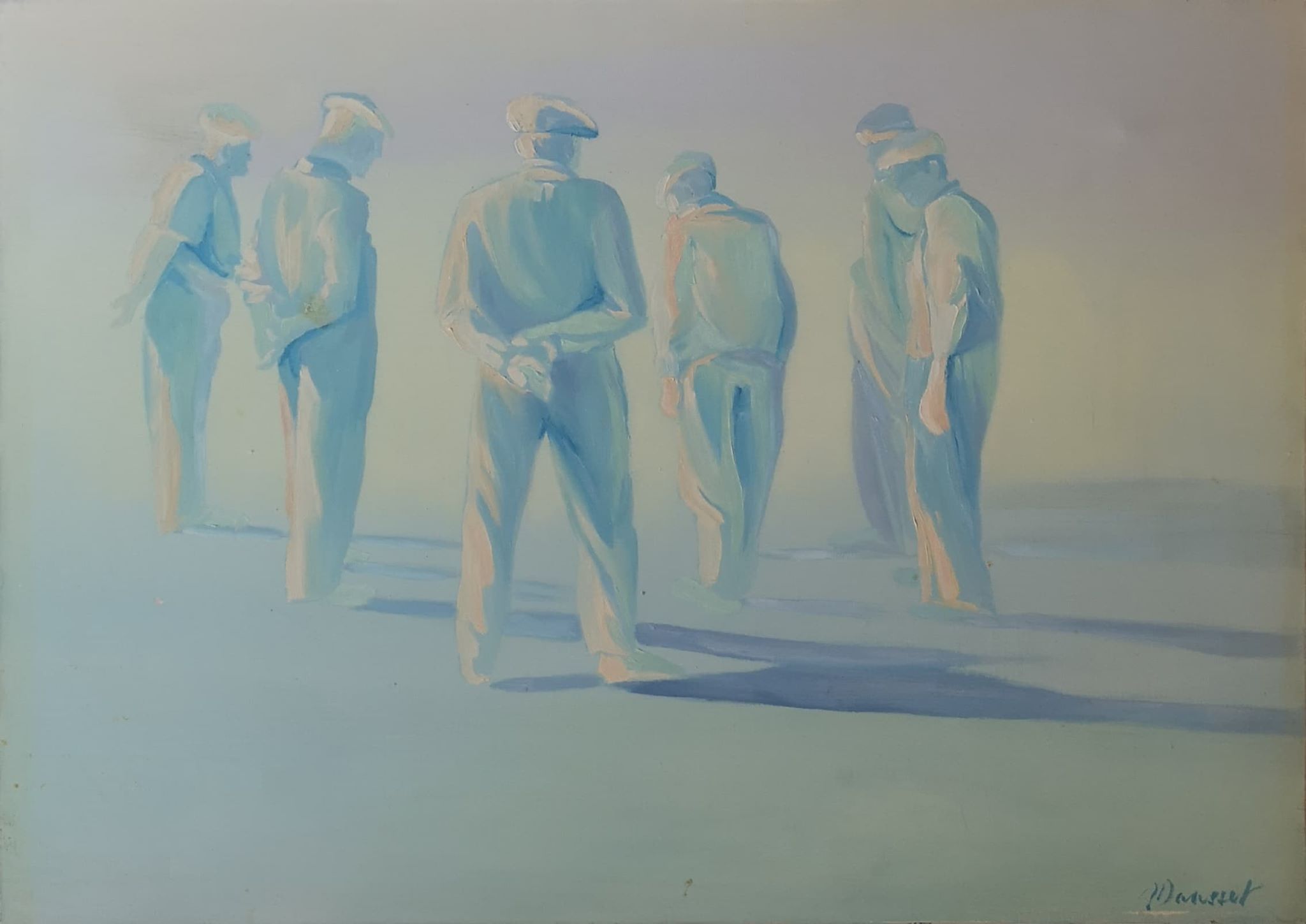 " Les boulistes " 65x46cm