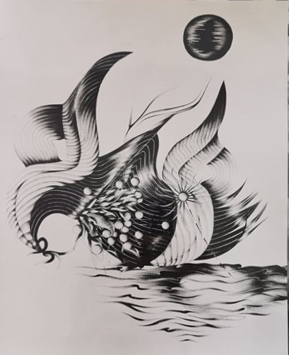 " Vaisseau mystère " 24x32 cm 